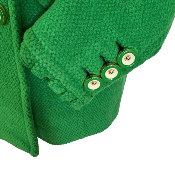 Juicy Couture Wool Textured Essex Double Breasted Pea Coat Kelly Green Size S - Picture 3 of 15
